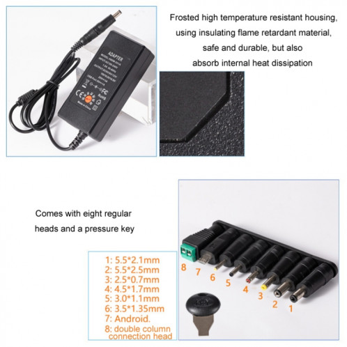 Chargeur adaptateur secteur réglable 3A DC 65 W 6-20 V, spécification : prise américaine SH56011880-08